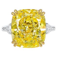 GIA Certified 5 Carat Fancy Light Yellow Diamond Solitaire Ring Excellent symmetry Excellent polish none fluorescence Angie Crabtree, Fancy Yellow Diamond Ring, Radiant Diamond Rings, Radiant Cut Diamond Ring, Yellow Diamonds Engagement, Canary Diamond, Cushion Diamond Ring, Yellow Diamond Ring, Yellow Diamond Engagement Ring