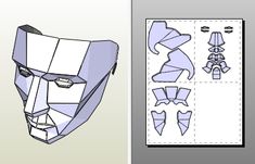 an origami mask is shown with instructions to make it look like the face