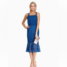 Product Details About This Item Fabric Type 100% Polyester Care Instructions Dry Clean Only Origin Made In The Usa And Imported Closure Type Zipper About This Item Hidden Back Zipper Lined Description Sleeveless All Over Lace Shift Dress With A Trumpet Bottom And Ruffle At Bust Elegant Royal Blue Maxi Dress For Summer, Blue Sheath Midi Dress For Summer, Royal Blue Midi Dress For Date Night In Spring, Chic Royal Blue Midi Dress For Summer, Chic Royal Blue Summer Midi Dress, Royal Blue Sleeveless Midi Dress For Date Night, Royal Blue Midi Dress For Night Out, Sleeveless Royal Blue Midi Cocktail Dress, Summer Cocktail Midi Dress In Royal Blue