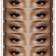 an image of different eyes with long lashes