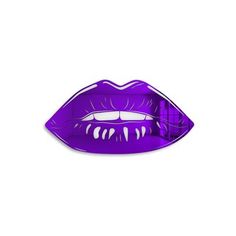 purple lips with white teeth on a white background