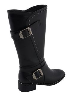 Milwaukee Leather MBL9423 Women’s Black Studded Boots with Studded OutsoleFeatures Made of Premium Synthetic Leather Faux Upper Inside Side Zipper Entry for Easy on and off Wear Platform Heel Anti-Slip Bottom Buckled Straps Milwaukee Leather - Once You Have It, You Love It!