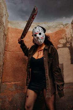 Female Slasher Costume, Hot Jason Costume, Jason Female Costume, Horror Female Costumes, Jason Friday The 13th Costume, Female Jason Voorhees, Jason Women Halloween Costume