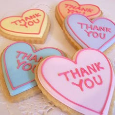 decorated cookies with thank you written on them