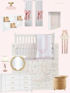 Pink Bow Nursery #bow #babygirlnursery  The beautiful bow lamp is in my Amazon Showcase!  Follow my shop @maryashlyn on the @shop.LTK app to shop this post and get my exclusive app-only content!  #liketkit #LTKHome #LTKKids #LTKSaleAlert @shop.ltk https://liketk.it/4O3Nz Pink And Gray Nursery Ideas, Bow Nursery Decor, Baby Girl Bow Theme Nursery, Bow Theme Nursery, Pink Bow Nursery Theme, Love Shack Fancy Nursery