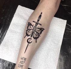 Elbow Hinge Tattoo, Amas Veritas Tattoo, Butterfly And Swords Tattoo, Tattoos Designs Men, Shinobu Tattoo, Hand Tattoos Butterfly, Long Tattoo Ideas, Small Tattoos Hand