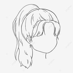 Japan Hairstyle Woman, Anime Hair Ponytail, Hairstyles Drawing Girl, Girl Hairstyles Drawing, Hair Styles Anime, Girls Haircuts With Layers, Pan Drawing, Ponytail Drawing