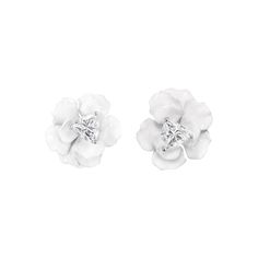 Snowflower Rose Studs | Over The Moon White Rose Cut Diamond Jewelry For Evening, Luxury Formal Jewelry With Flower Shape, Designer Diamond White Jewelry For Formal Occasions, Luxury White Jewelry For Formal Occasions, Luxury Jewelry With Rose Cut Diamonds In Flower Shape, Luxury Flower-shaped Wedding Jewelry, Luxury Flower Shaped Wedding Jewelry, Elegant Flower-shaped Rose Cut Diamond Jewelry, Elegant Rose Cut Diamond Flower Jewelry