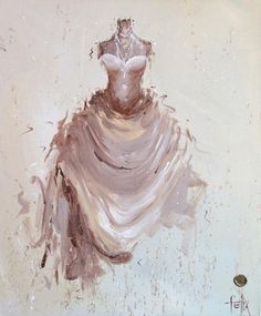 a painting of a dress on a white background