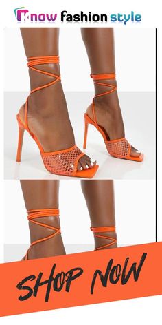 Orange Fashion Bandage Hollowed Out Square Out Door Shoes Door Shoes, Basic Heels, Dress Heels, Women's Evening Dresses, Orange Fashion, Sandals Women, Dress And Heels, Wholesale Fashion, Heel Sandals