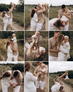 a collage of photos shows a woman holding a baby in her arms