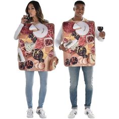 Be the appetizer everyone loves to share with the Charcuterie Board costume! This hassle-free costume is a tunic printed with a meat and cheese board. Adult Charcuterie Board, Charcuterie Plate, Food Costumes, A Charcuterie Board, Creative Costumes, Halloween Store, Group Costumes, Halloween Costume Accessories, Meat And Cheese