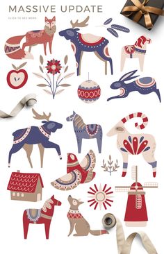 an assortment of paper cut outs with different designs