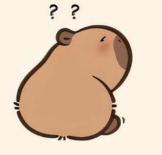 a brown groundhog with question marks on it's face