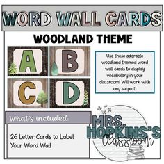 the word wall cards are designed to help students learn how to read and write letters