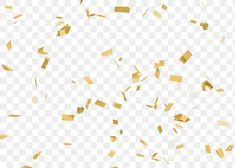 gold confetti on a transparent background