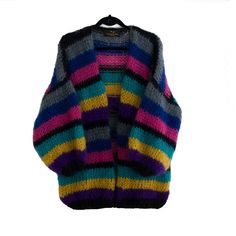 This multicoloured hand knitted mohair cardigan is a beautiful addition to any wardrobe, making it the perfect gift for any occasion or can simply be enjoyed by yourself. * One of a kind. * 100% handmade. * Soft and luxurious material. * Versatile and lightweight. * Suitable for for all seasons. Clothes Wishlist, Mohair Cardigan, Mohair Sweater, Knit Fashion, Wool Cardigan, Jumpers And Cardigans, Cardigans For Women, The Netherlands, Sweater Outfits