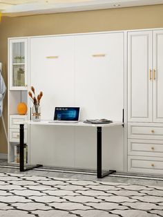 Cabinet Study Desk Multi-Functional Invisible Wall Bed: Add a touch of luxury and sophistication to your home with our Desk Home Cabinet Invisible Bed. This multi-functional piece not only provides a comfortable and stylish bed, but also doubles as a desk and cabinet for added convenience. Perfect for small spaces, it seamlessly blends functionality and elegance.Width(Mattress Size): 1500mm,Appearance: Modern Style,Bed Surface Fabric: Velvet,With Storage Space: No Custom Murphy Bed, Retractable Bed, Murphy Bed With Desk, Modern Style Bed, Murphy Bed Desk, Murphy Wall Beds, Modern Murphy Beds, Bed With Desk, No Closet Solutions