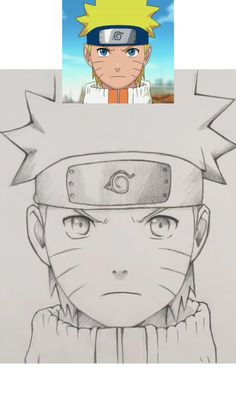 a drawing of naruto and his face