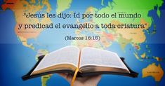 an open book in front of a world map with the words jesus has died for us