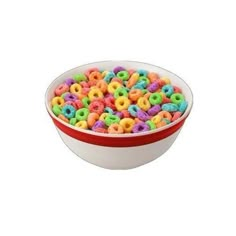 a bowl filled with lots of colorful cereal