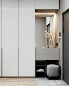 Fitted Wardrobes Bedroom, Vstupná Hala, Minimal Interior Design, Wardrobe Door Designs, Home Hall Design, Small Apartment Design, Closet Decor, Dorm Room Inspiration, Flat Ideas