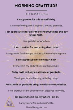 Wealth Affirmations Morning Gratitude Affirmation, Morning Gratitude, Healing Affirmations, Gratitude Affirmations, Daily Positive Affirmations, Morning Affirmations, Self Love Affirmations, Gratitude Quotes, Positive Self Affirmations