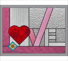 a red heart sitting on top of a window next to a pink and white wall