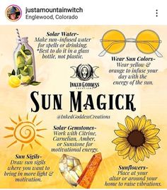 Desert Witchcraft, Solar Witch Aesthetic, Sun Witchcraft, Sun Rituals, Zodiac Correspondences, Witchy Graphics