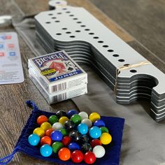 a bunch of candy sitting on top of a table next to a pair of scissors