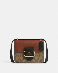 COACH® | Morgan Square Crossbody In Colorblock Signature Canvas Square Crossbody Bag, Coach Outlet, Signature Canvas, Fall Shoes, Fall Shopping, You Bag, Pebbled Leather, Smooth Leather, Color Blocking