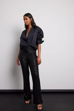 Black Trouser Outfit, Satin Pants Outfit, Ethenic Wear