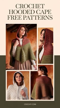 crochet hooded cape free patterns