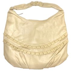 Cream Hobo Ruffle Purse Single Strap Ruffle Detail Front Zipper Top Closure Inside Pockets Vegan Pu Leather All Man Made Materials Nwt New With Tags Unbranded Tags - Bag Handbag Shoulder Cream Beige Tan Khaki Tan Pouch Large Slouch Cheap Cream Hobo Bag For Shopping, Large Cheap Beige Shoulder Bag, Ysl Hobo Cream, Luxury Beige Hobo Bag For Formal Occasions, Cheap Cream Bohemian Bags, Chic Beige Hobo Bag For Day Out, Elegant Cream Hobo Bag For Spring, Chic Ruffled Shoulder Bag For Spring, Hobo Purse