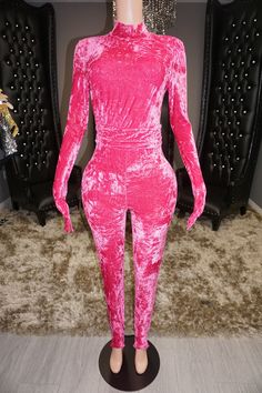 Bubble Gum Velvet Full Bodysuit - Features a soft bright pink velvet material, full bodysuit, zips up in the back. - Stretch factor 3/3 - True to size ( stay within size range for best fit) - Not customizable Materials might change depending on inventory, but never enough to alter the overall look of the design. Mannequin's measurements are: Bust 37 in, Waist 24 in ,Hips 46 in, Height 6 ft. Full Body Suit, Jumpsuit Jacket, Velvet Material, Bustier Top, Leggings Sale, Maxi Gowns, Pink Velvet, Crop Top Blouse, Plus Size Jeans