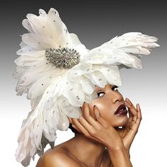 Step Into Winter With Unparalleled Elegance In This Exquisitely Stunning Couture Winter White Feathered Rhinestone Embellished Masterpiece! This Luxurious Hat Is Meticously Hancrafted With Delicate Feathers Adorned With Sparkling Rhinestones, Making It The Perfect Winter Wardrobe Accessory. Whether You're Attending A Glamorous Event Or Enjoying A Chic Day Out, This Hat Will Ensure You Stand Out In Style. Embrace The Season With Class And Sophistication In This "Unique Work Of Art!! Fancy Hats Classy, Hats Classy, Wardrobe Accessories, Fancy Hats, Church Hats, Love Hat, Winter White, Winter Wardrobe, Timeless Beauty