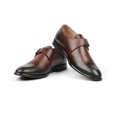 Brown Single Monk Shoes for Men’s Formal Dress Shoes Monk Strap Shoes For Galas With Removable Insole, Leather Slip-on Shoes With Tang Buckle, Monk Strap Shoes Men, Formal Dress Shoes, Monk Shoes, Leather Shoes For Men, Wingtip Shoes, Brown Dress Shoes, Shoe Crafts