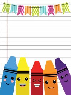 colorful crayons lined up in front of a paper with the words happy birthday