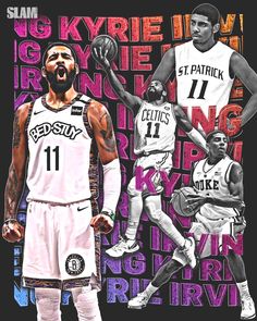 an image of the brooklyn nets basketball team in front of their name collages