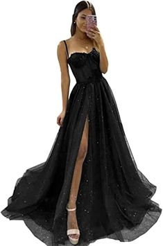 Sparkly Prom Dresses Long, Tulle Prom Dress Long, Tulle Prom Dresses, Robes D'occasion, Sparkly Prom Dresses, Stunning Prom Dresses, Spaghetti Strap Prom Dress, Tulle Evening Dress, Evening Party Gowns