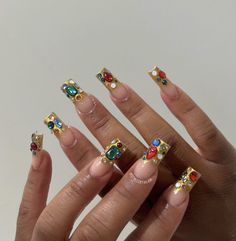 Kali Uchis Inspired Nails, Kali Uchis Nail Ideas, Junk Nail Designs, Lookbook Aesthetic, Nails Long Acrylic, Acrylic Nails Long, Nails Unique, Nails Bling, Nails Now