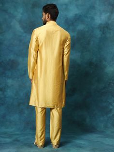 SHRESTHA BY VASTRAMAY Men's Mustard Viscose Kurta Pant Set Discover elegance and comfort with the SHRESTHA BY Vastramay Men's Mustard Viscose Kurta Pant Set. Perfect for traditional occasions, this set combines style and ease, making it an ideal addition to your ethnic wardrobe. The vibrant mustard color adds a touch of sophistication and charm. Features Stylish and comfortable kurta pant set Perfect for traditional events and celebrations Elegant mustard color Specifications Brand: Vastramay Se Traditional Gold Pants For Festive Occasion, Traditional Fitted Bottoms For Work, Festive Straight Pants For Workwear, Fitted Yellow Bottoms For Festive Season, Fitted Yellow Bottoms For Festive Occasions, Festive Traditional Workwear Bottoms, Traditional Fitted Full-length Pants, Fitted Full-length Traditional Pants, Festive Fitted Casual Pants