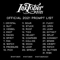 the official concert list for inktober's upcoming album, which is released on may