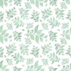 a green leafy pattern is shown on a white wallpaper with light green leaves