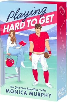 the book cover for playing hard to get, featuring a football player sitting on a chair