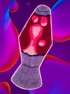 an image of a sock with the letter s on it in red and purple colors