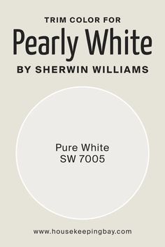 the white color for pearly white by sherrin williams is shown in this image