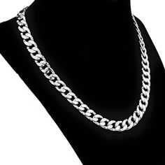 CMD cuban 18"x 9MM choker chain. Brilliant silver tone finish over brass. Solid necklace piece at 2.1 grams. High quality - looks like a million bucks. Features a stylish lobster clasp closure. A beautiful choker that is sure to please. Buy with confidence with our 30 day returns. We ship within one bus. day of payment. 100% FREE SHIPPING in USA. Order now! Cuban Link Choker, Cuban Choker, Solid Necklace, First Bus, Beautiful Chokers, Choker Chain, Hip Hop Jewelry, Cuban Chain, Cuban Link