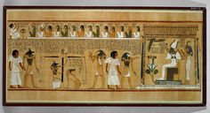 an egyptian scene with ancient paintings and hieroglyphics