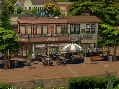 Sims 4 Lots, Woodland Cottage, Bubble Tea Shop, Cozy Coffee Shop, Beacon Hills, Sims Building